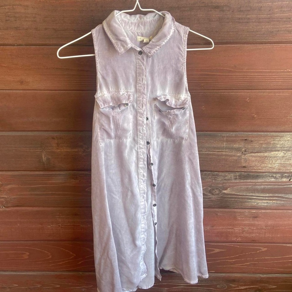 XS button down lilac blouse dress, Silence + Noise from Urban Outfitters